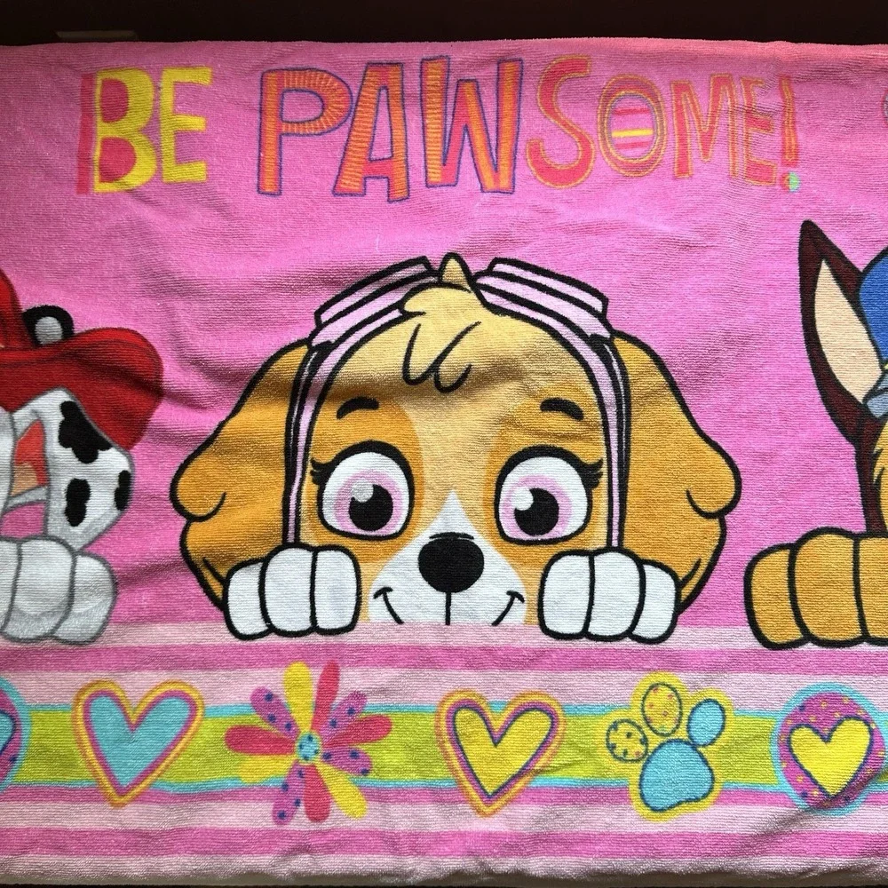 Paw Patrol Kids Hooded Towel Wrap 100% Cotton Beach Bath Nickelodeon 23 X 48